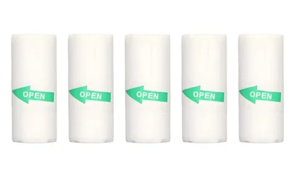 HELMER Samolepiace etikety pre TP01/TP02 / Etikety v kotúčoch / 55x25 mm / termo papier biely / 5 ks (hlmtp01R5A)