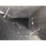 MEXEN/S - Lunar sprchovací kút päťboký krídlový pravá 80 x 90, transparent, biela 831-080P-090L-20-00-P