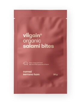 Vilgain Salami Bites BIO – údená šunka serrano 30 g