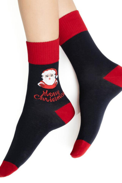 VIANOČNÉ PONOŽKY PRE ŽENY 136 tmavě modrá 38-40