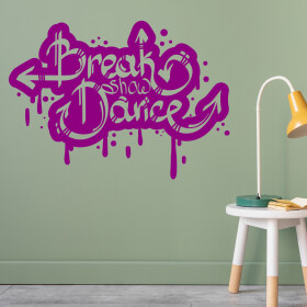 Veselá Stena Samolepka Break Dance Farba: fialová, Veľkosť: 100 x 72 cm