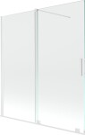 MEXEN/S - Velar Dvojkrídlová posuvná vaňová zástena 150 x 150, transparent, biela 896-150-000-01-20