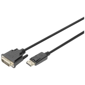 Digitus DVI / DisplayPort prepojovací kábel Konektor DisplayPort 3.00 m čierna DB-340301-030-S dvojžilový tienený, tienený Kábel DisplayPort; DB-340301-030-S