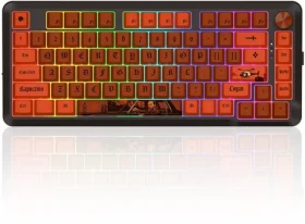 Redragon K4PUC21N0 PRE Lion Linear červená / Bezdrôtová herná klávesnica / mechanická / Lion Linear switche (K681LK-RGB-PRO)