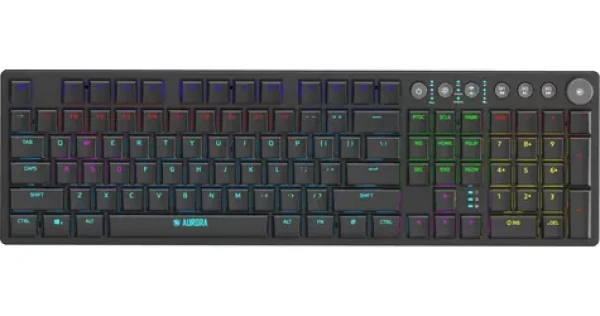 Ibox Aurora K-6 čierna / Herná klávesnica / mechanická / KRGD Red switch / RGB / 2,4 GHz + BT / numerická klávesnica (IKGMK6)