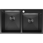 MEXEN - Xorin oceľový drez 2-bowl 780 x 450 mm, čierna 6441782000-70