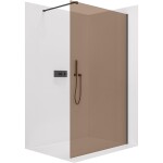 CERANO - Sprchová zástena Walk-in Onyx Cube Ľ/P - 8 mm - hranatá vzpera - čierna matná, bronzové sklo - 100x200 CER-686512