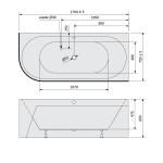 POLYSAN - VIVA R MONOLITH asymetrická vaňa 170x75x60cm, biela 78119M