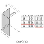 CERANO - Sprchová zástena Walk-in Onyx Corner Round Ľ/P - 8 mm - okrúhla vzpera - čierna matná, bronzové sklo - 130x140x200 CER-979798