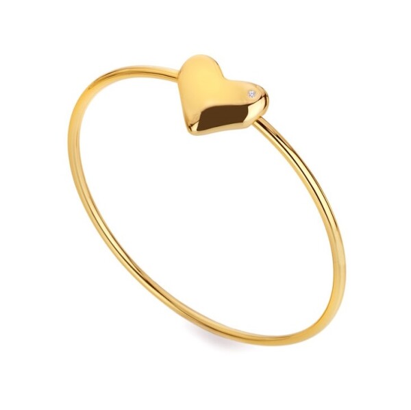 Hot Diamonds Pevný pozlátený náramok so srdiečkom a diamantom Jac Jossa Soul DC186