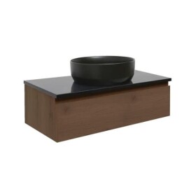 Kúpeľňová skrinka s technickým kameňom SAT B-Way 99x30x45 cm orech mat BWAY100NUTTK BWAY100NUTTK
