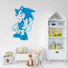 Veselá Stena Samolepka Postava Ježko Sonic Farba: modrá, Veľkosť: 40 x 27 cm