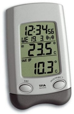 TFA TFA Wave, Grå, Sølv, -10 - 60 °C, 14 - 140 °F, -40 - 60 °C, -40 - 140 °F, AA