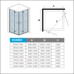 H K - Obdĺžnikový sprchovací kút MELODY R128, 120x80 cm sa zalamovacím dverami vrátane sprchovej vaničky z liateho mramoru SE-MELODYR128 / SE-ROCKY-12080