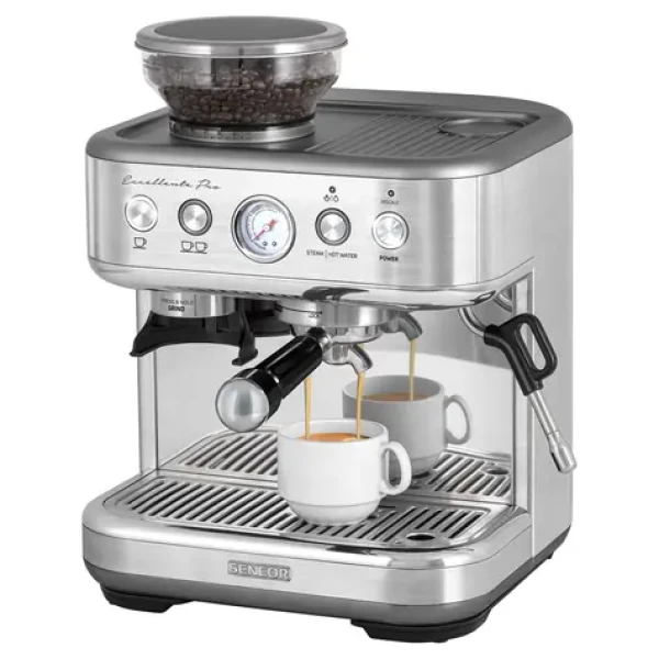 Sencor SES 6010SS strieborná / Pákový kávovar / 1770W / 15 bar / 2.3 l / napeňovacia tryska (8590669318155)