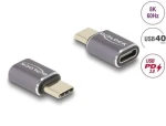 DeLock USB-C adaptér antracitový / USB adaptér / USB4 Gen 2x2 / 40 Gbps / PD 3.0 100 W / DisplayPort 1.4 (60046)