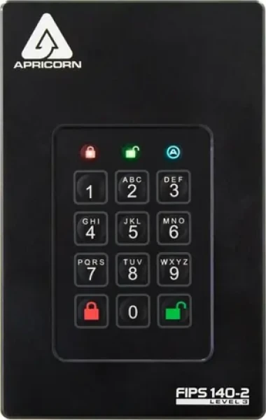 Apricorn Aegis Fortress L3 2TB čierna / Externý HDD / 2.5 / šifrovanie 256bit AES / USB 3.0 / FIPS 140-2 úroveň 3 (AFL3-2TB)