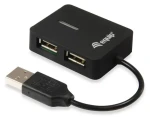 Equip Hub USB 2.0 čierna / 4 porty / 480 Mbit/s (128952)