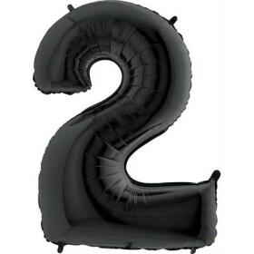 Nafukovací balónik číslo 2 čierny 102 cm extra veľký - Grabo