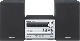 Panasonic SC-PM250EC-S strieborná / mikrosystém / 20 W / CD-R amp; RW / MP3 / FM / BT / USB (SC-PM250EC-S)