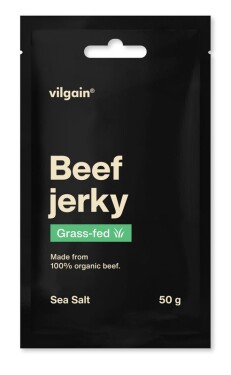 Vilgain Grass-Fed Hovädzie jerky BIO – 5× morská soľ 50 g