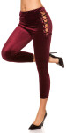 Sexy velvet look leggings with lacing