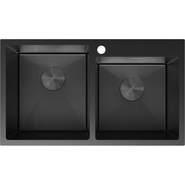 MEXEN - Xorin oceľový drez 2-bowl 780 x 450 mm, čierna HC 6441782000-70HC