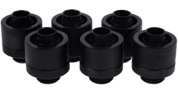 Alphacool Eiszapfen 16/10 mm čierna / Kompresné šróbenie / G1/4" / rovné / 6 ks (17234)