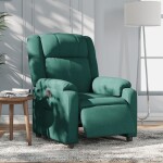 VidaXL vidaXL elektrickýfotel rozkładany, tmavoZelený, obity tkaniną