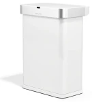 Simplehuman SENSOR biela oceľ / Odpadkový kôš / Bezdotykový / Hlasové a pohybové ovládanie / 58 l