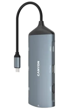 Canyon CNS-TDS15 replikátor portov / 1xUSB-C PD 100W / 1xHDMI (4K) / VGA / 2xUSB-A 3.0 / 1xUSB-A 2.0 / RJ45 / 3.5mm jack (CNS-TDS15)