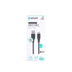 ESTUFF INFINITE (GRS) čierna / Kábel / USB-C - USB-A / 2 m / 60 W PD (ES605280)