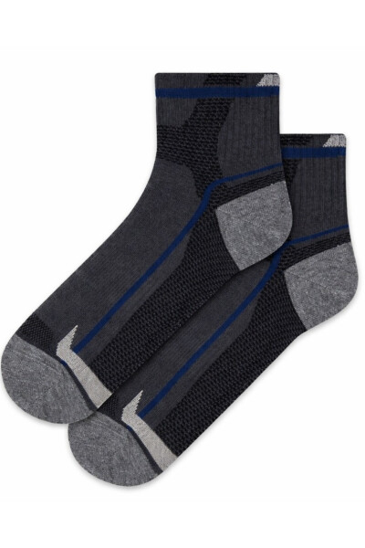 SPORTIVE - Pánske vzorované ponožky Ag+ U941n4 antracit 42/44