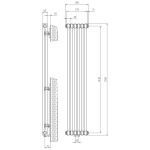 SAPHO - FEDE vykurovacie teleso 1500x306, 6 segmentov, biela mat IR192