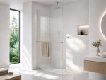 CERANO - Sprchová zástena Walk-in Crystal Ľ/P - 8 mm + polička/držiak na uteráky - bezvzperový systém - chróm, ryhované sklo - 90x200 CER-8050BD6899
