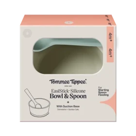 Tommee Tippee Silikónová mištička s prísavkou a lyžičkou zelená (448741-T)