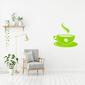 Veselá Stena Samolepka Pražená káva Farba: zelená, Veľkosť: 80 x 84 cm
