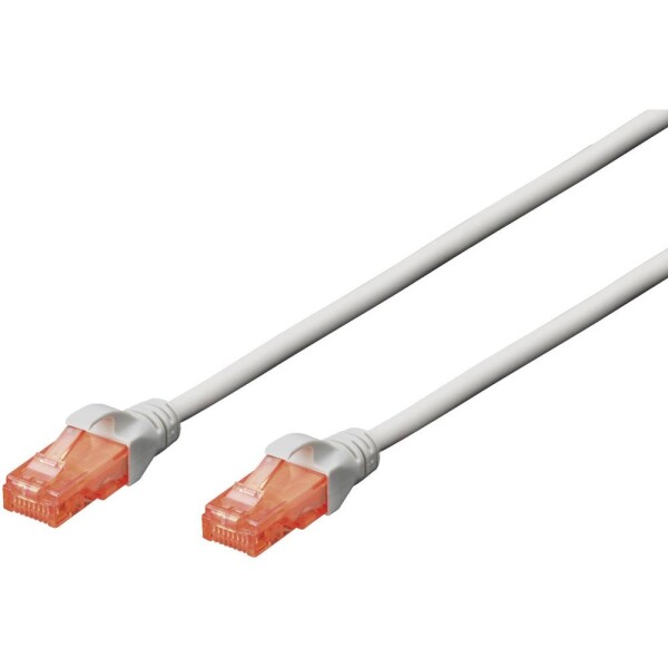 Digitus DK-1612-100 RJ45 sieťové káble, prepojovacie káble CAT 6 U/UTP 10.00 m sivá krútené páry 1 ks; DK-1612-100