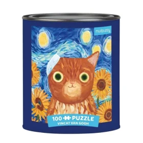 Mudpuppy Puzzle Vincent van Gogh umelecké mačky v plechovke