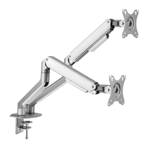 White Shark GMS-3208 NEFERITES II držiak pre 2 monitory do 32" strieborná / štandardy VESA 75x75 100x100 / nosnosť 9kg (NEFERITES-II)