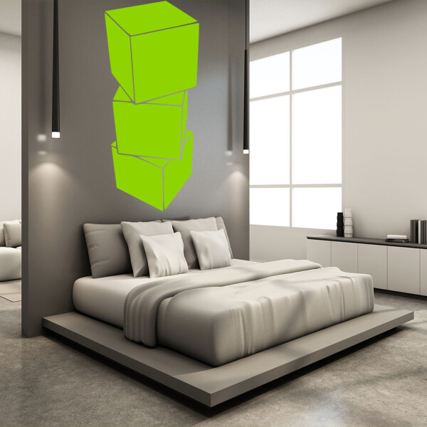 Veselá Stena Samolepka Kocky 3D Farba: zelená, Veľkosť: 80 x 36 cm