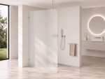 CERANO - Sprchová zástena Walk-in Orbis Top Round - Ľavá - 8 mm - guľatá vzpera - chróm, mliečne sklo - 120x200 CER-682315