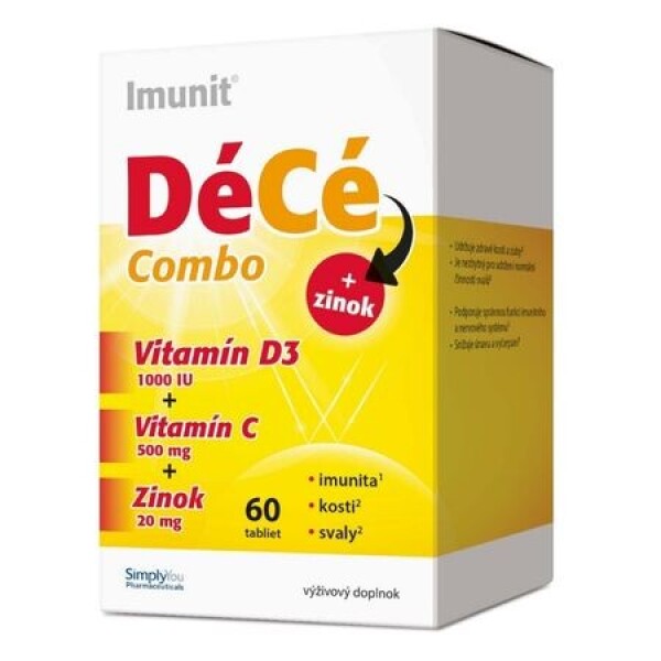 DÉCÉ Combo 1500 imunit vitamín D3 1000 IU + vitamín C 500 mg 60 tabliet