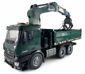 AMEWI RC stavebné auto Mercedes-Benz Arocs žeriav a sklápač zelená