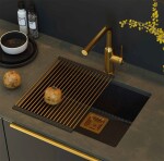 Quadron Quadron - Granitový drez DAVID 50 Black Metallic Oceľ HQD5542U8-BS