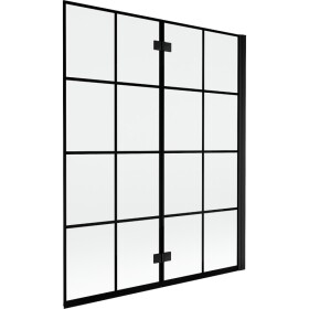 MEXEN - MIST vaňová zástena 140x150 cm 6mm 2-s, čierna, dekor, pravá 8A9-140-002-70-77-P