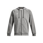 Mikina Under Armour Rival Fleece FZ Hoodie Castlerock Light Heather/ White XL