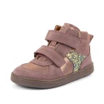 Dievčenské celoročné kožené členkové barefoot topánky LOOP HIGH-TOPS PINK/GOLD Froddo G2110157-5 - 30
