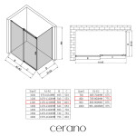 CERANO - Sprchový kout Santoro L/P - 6 mm - černá matná, grafitové sklo - 120x80x195 - posuvný CER-425473
