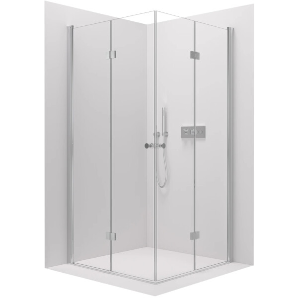 CERANO - Sprchovací kút Volpe Duo Ľ/P - 6 mm - chróm, transparentné sklo - 70x70x190 - zalamovacie CER-427357